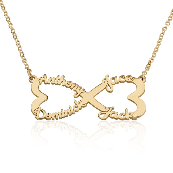 Personalized Infinity Necklace With Four Names