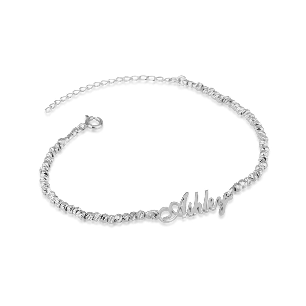 Personalized Nameplate Bracelet With Laser Beads