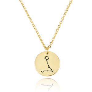 Pisces Celestial Constellation Disk Necklace - Beleco Jewelry