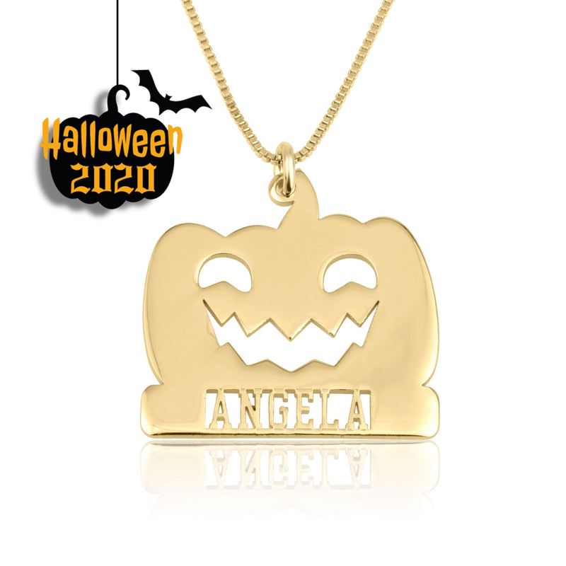Pumpkin Necklace With Name - Beleco Jewelry