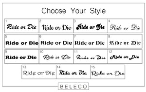 Ride Or Die Engraved Cuff Bracelet - Beleco Jewelry