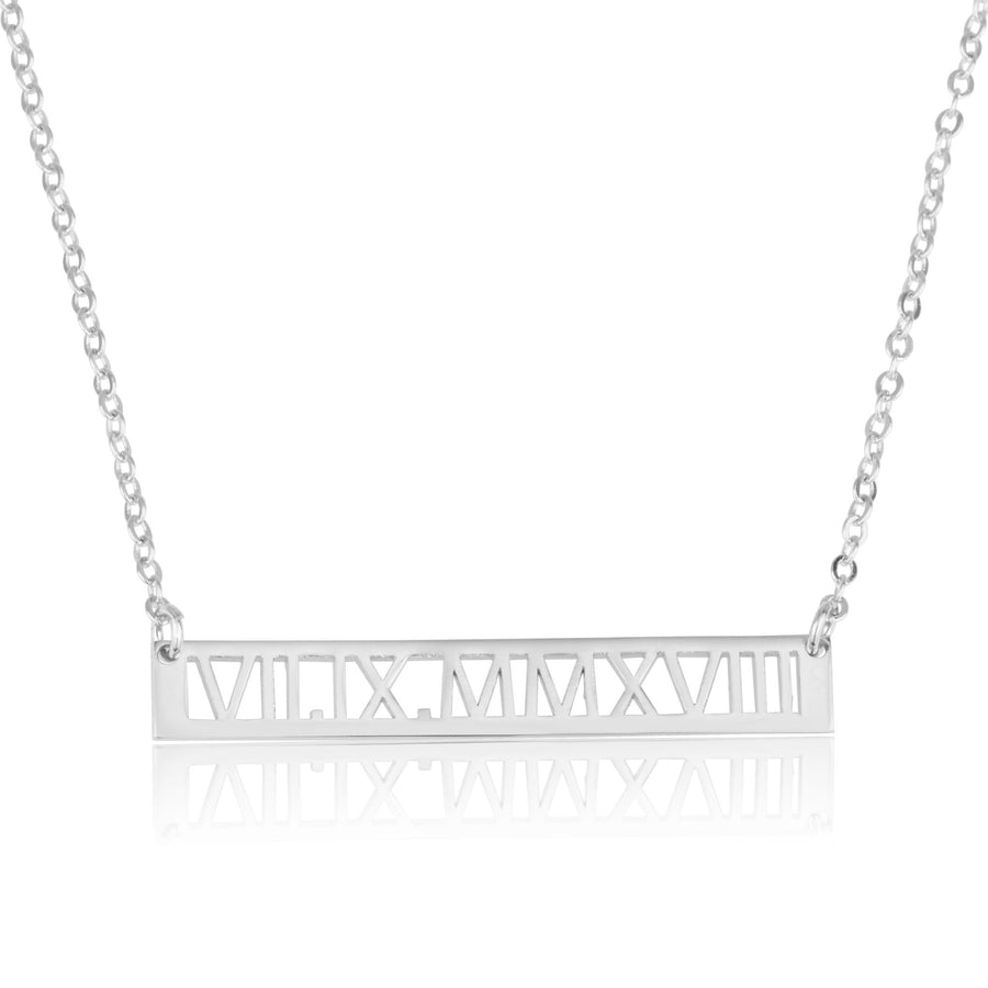 Roman Numeral Bar Necklace