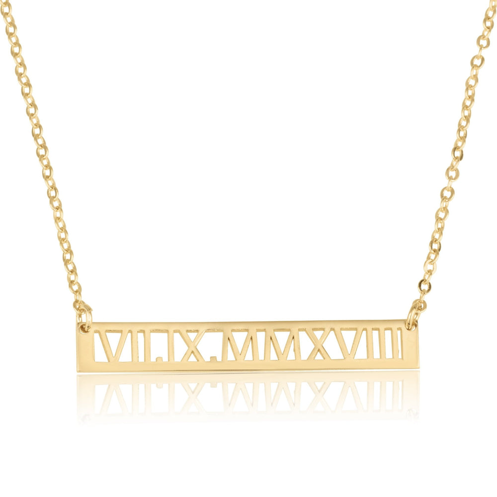 Roman Numeral Bar Necklace