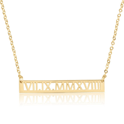 Roman Numeral Bar Necklace