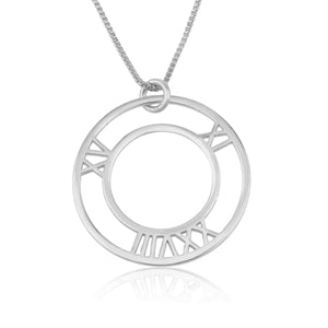 Roman Numeral Circle Necklace - Beleco Jewelry