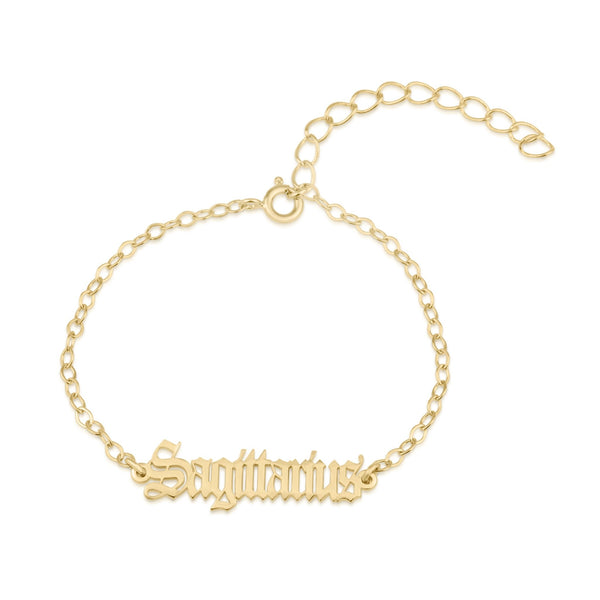 Sagittarius Script Bracelet