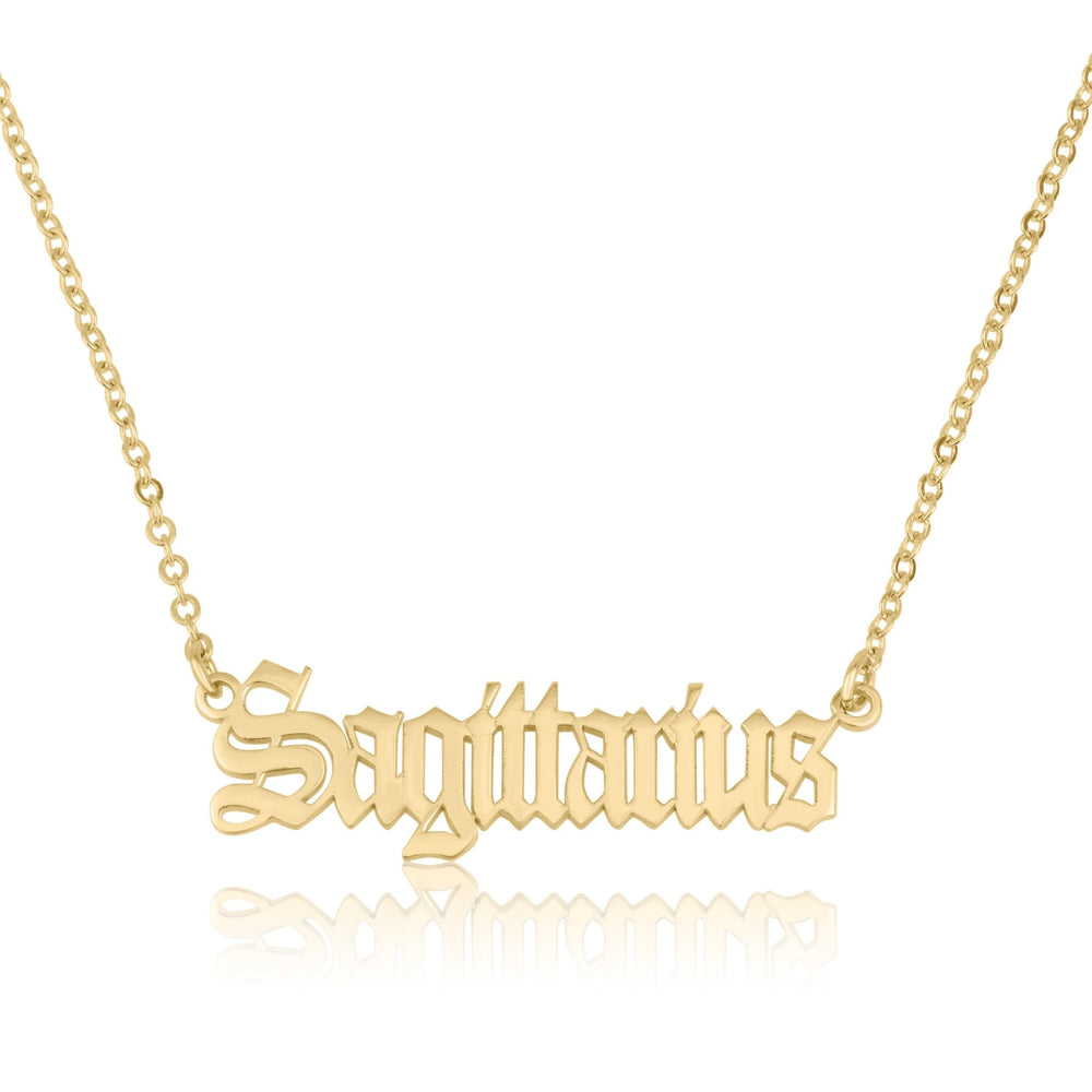 Sagittarius Script Necklace