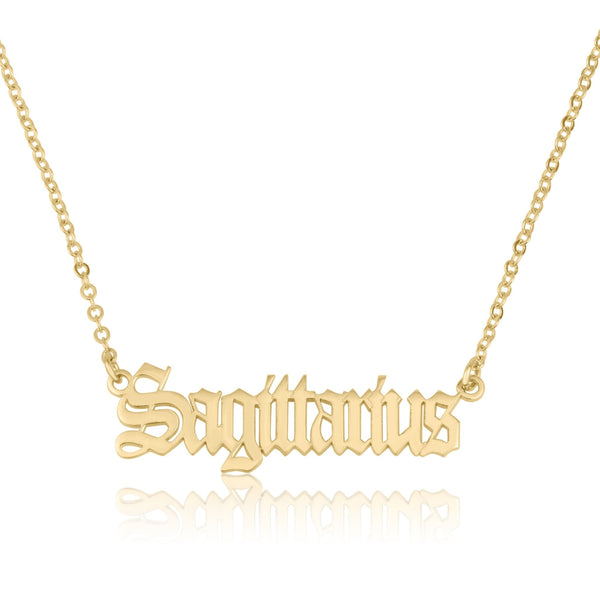 Sagittarius Script Necklace