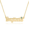 Sagittarius Script Necklace With Swarovski Birthstone - Beleco Jewelry