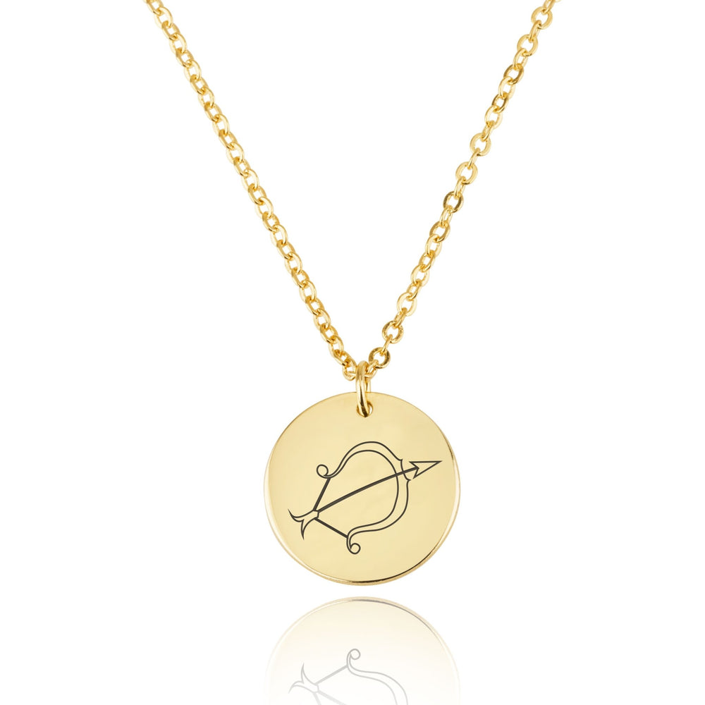 Sagittarius Zodiac Disk Necklace