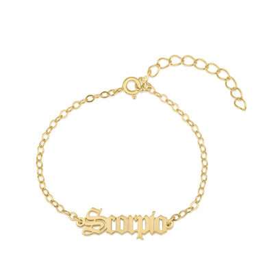 Scorpio Script Bracelet