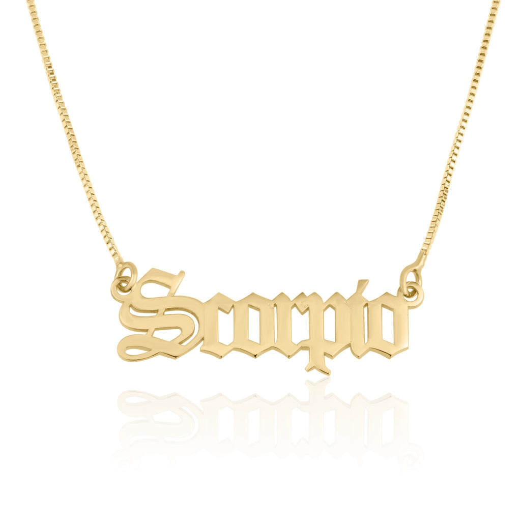 Scorpio Script Necklace - Beleco Jewelry