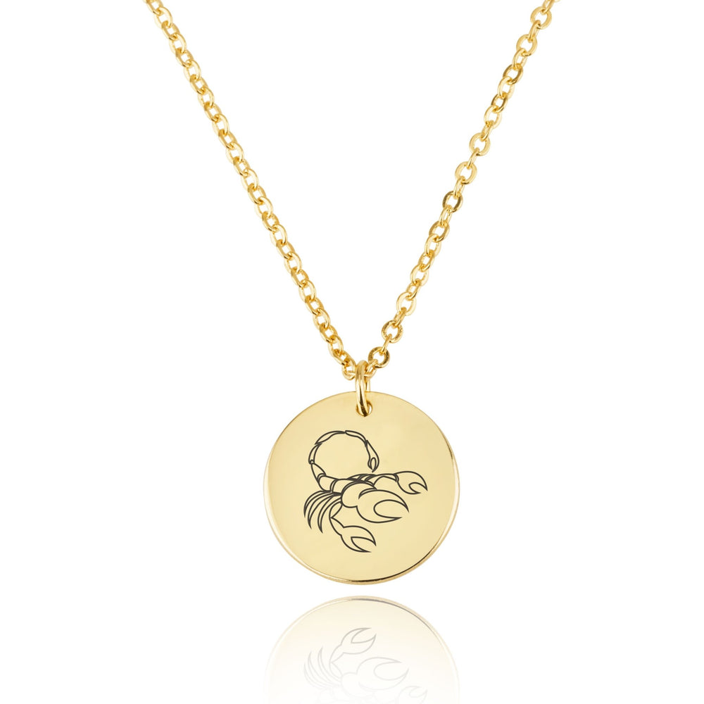 Scorpio Zodiac Disk Necklace