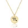 Scorpio Zodiac Sign Disk Necklace - Beleco Jewelry