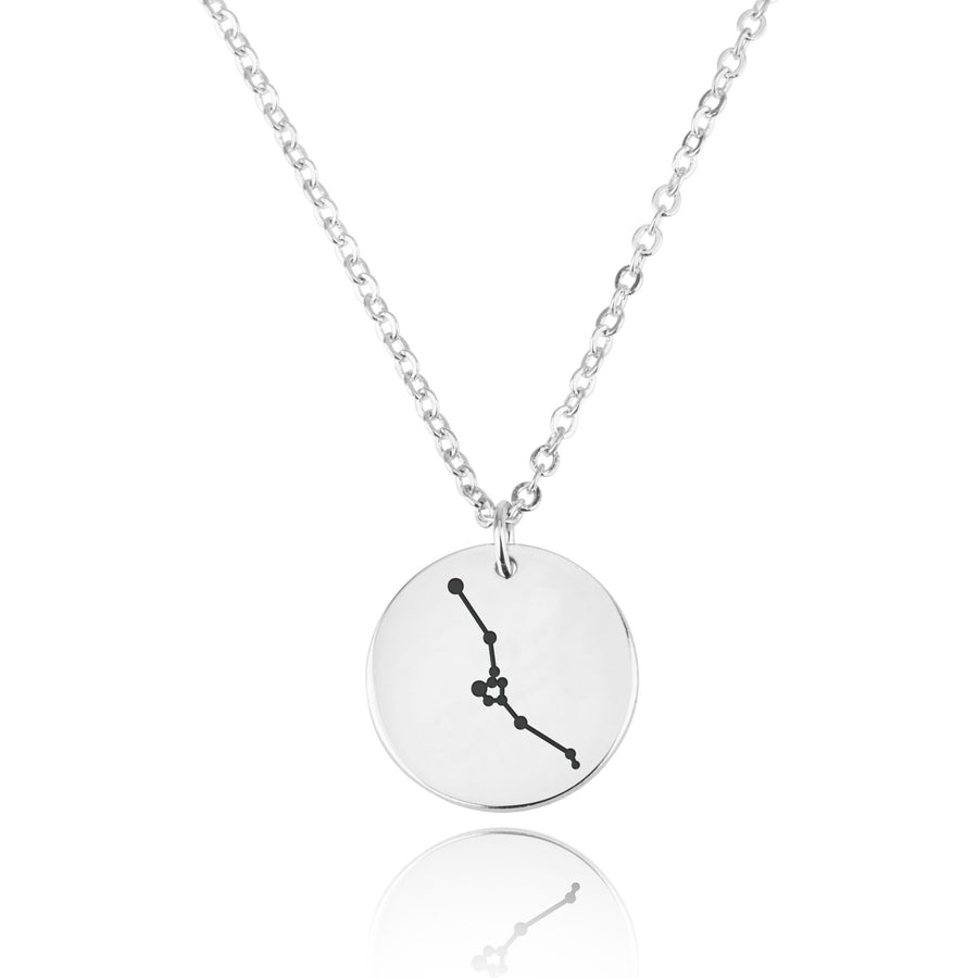 Taurus Celestial Constellation Disk Necklace