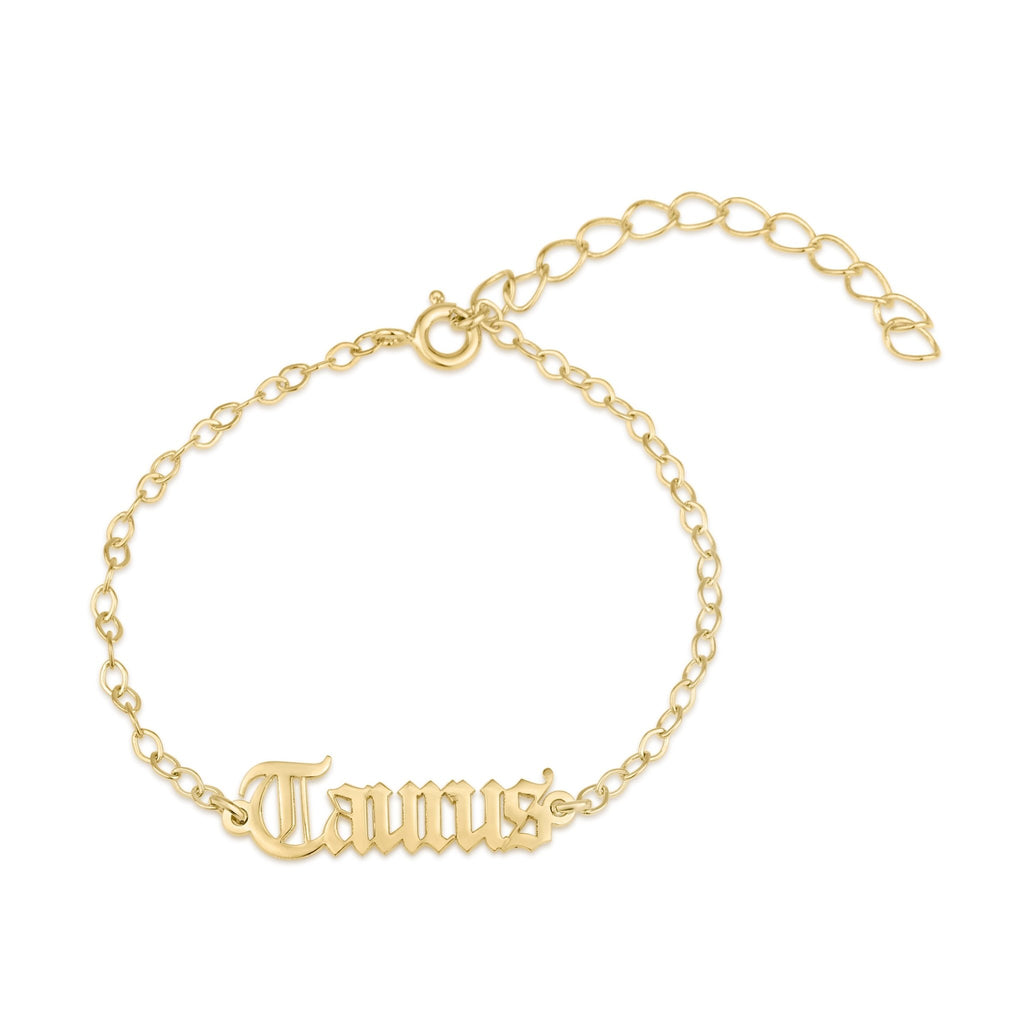 Taurus Script Bracelet - Beleco Jewelry
