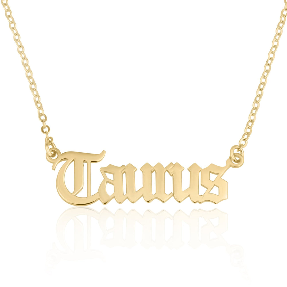 Taurus Script Necklace