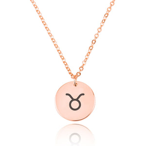 Taurus Zodiac Sign Disk Necklace - Beleco Jewelry