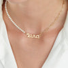 Thai Half Pearls Half Paperclip Name Necklace - Beleco Jewelry