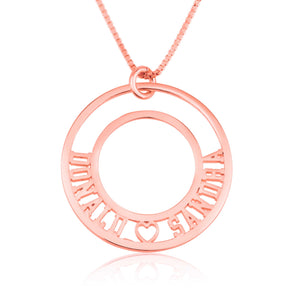 Valentines Day Necklace With Two Names - Beleco Jewelry