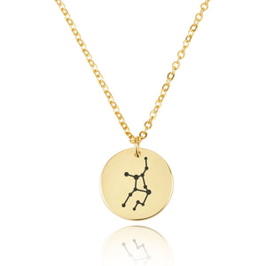 Virgo Celestial Constellation Disk Necklace - Beleco Jewelry