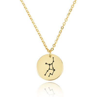 Virgo Celestial Constellation Disk Necklace
