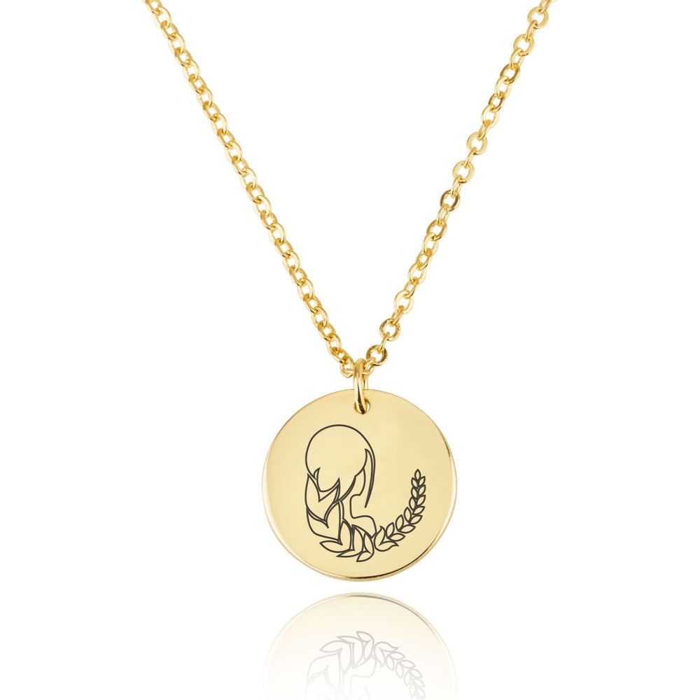 Virgo Zodiac Disk Necklace