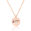 WTF Engraving Disc Necklace - Beleco Jewelry